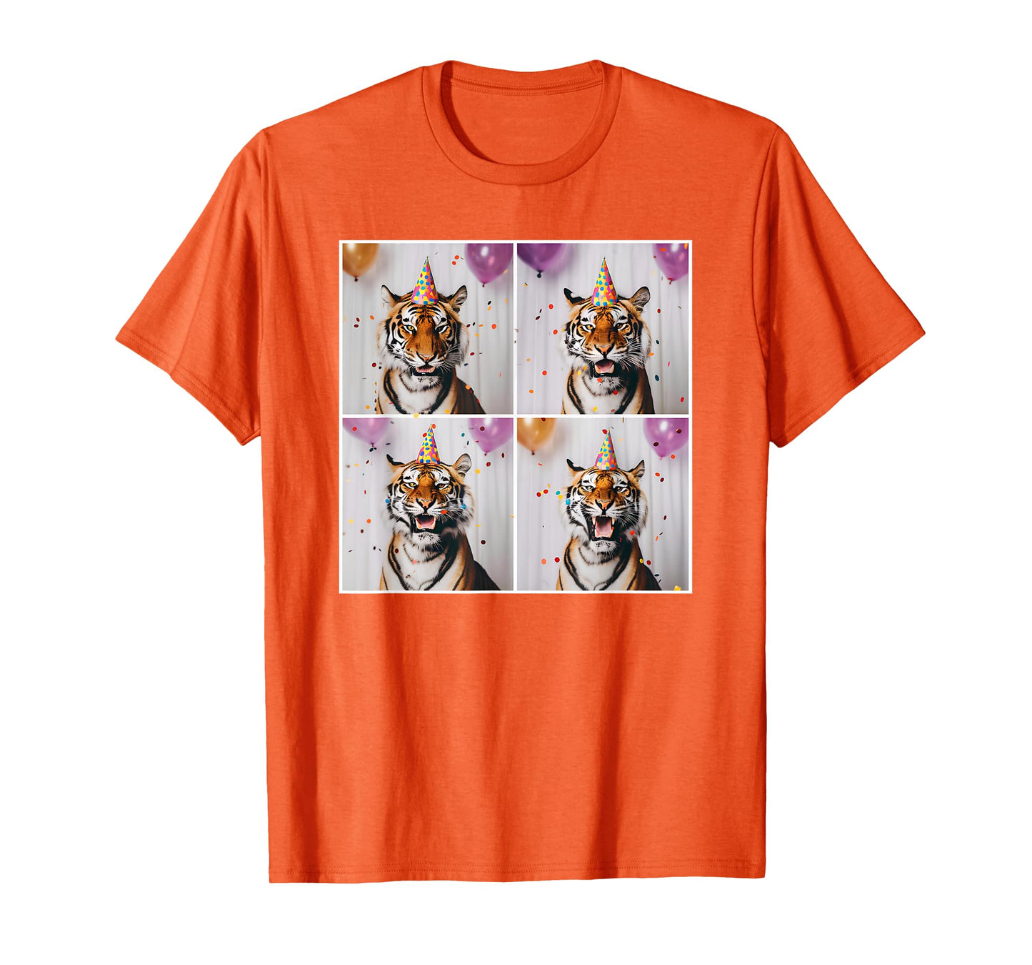 Tiger Wildlife Party Hat Jungle Animal Safari Tiger Birthday T-Shirt