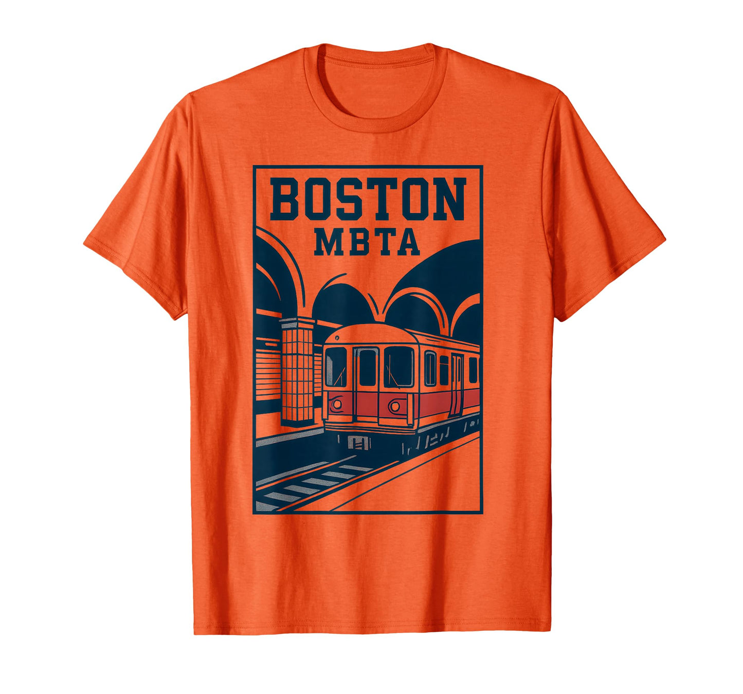 Boston MBTA Subway Retro Train City Transit Artwork T-Shirt