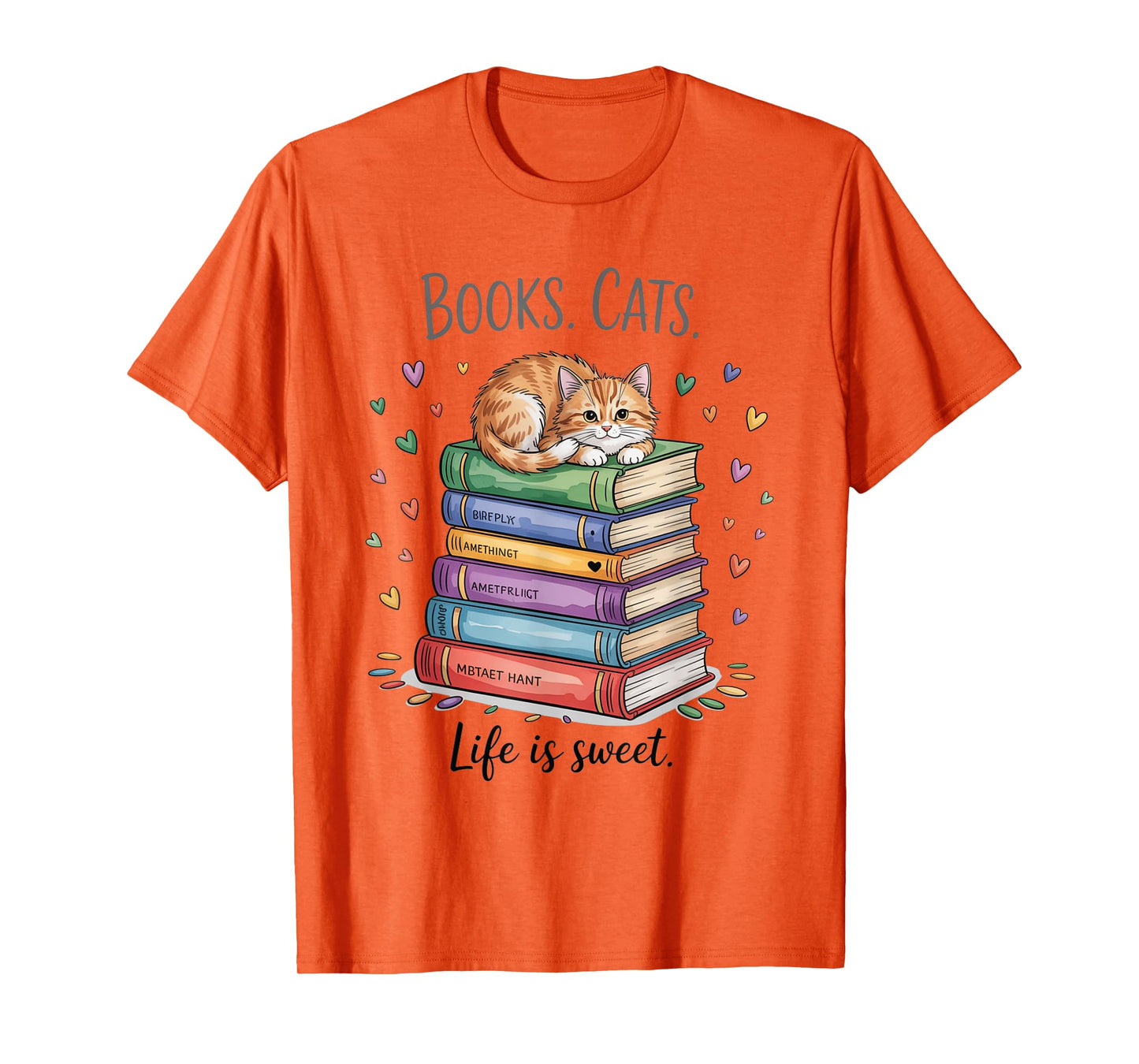 Funny Cats Books Lover Men Women T-Shirt