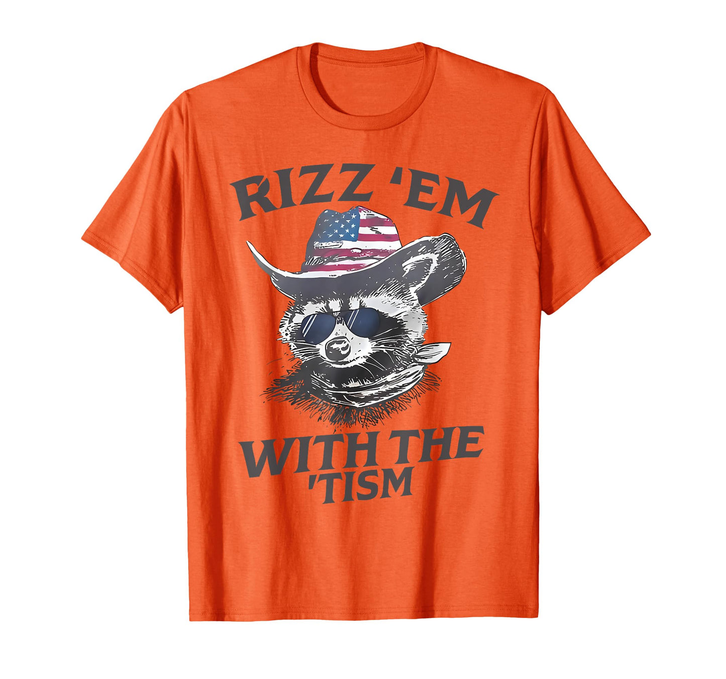 Rizz Em With The Tism Funny Raccoon Autism Awareness Support T-Shirt