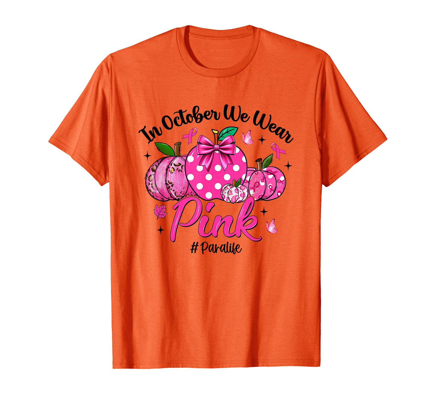 in October We Wear Pink para Life Breast Cancer T-Shirt
