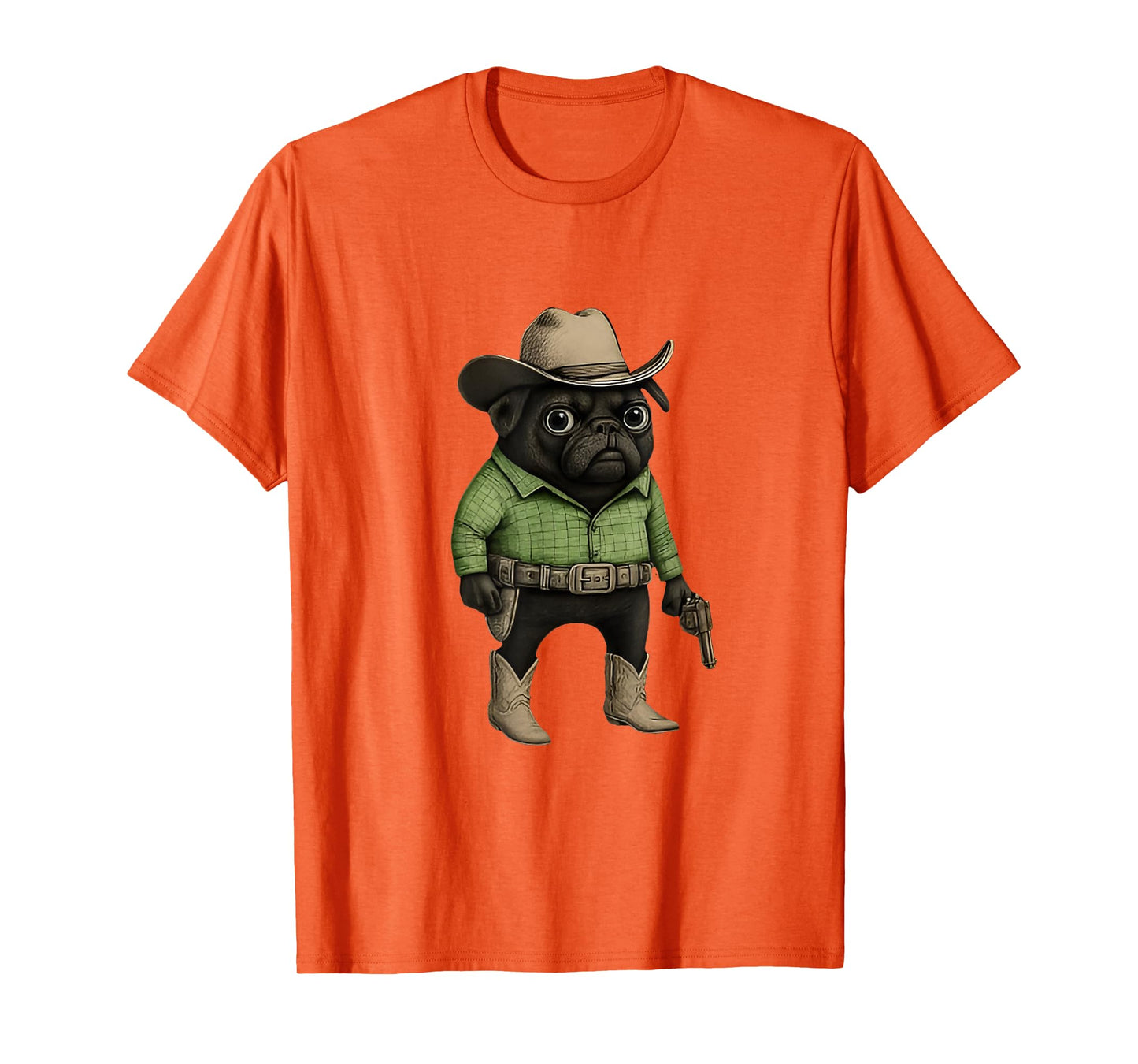 Funny Cowboy Pug Dog Western Costume Pug Cowboy Meme T-Shirt