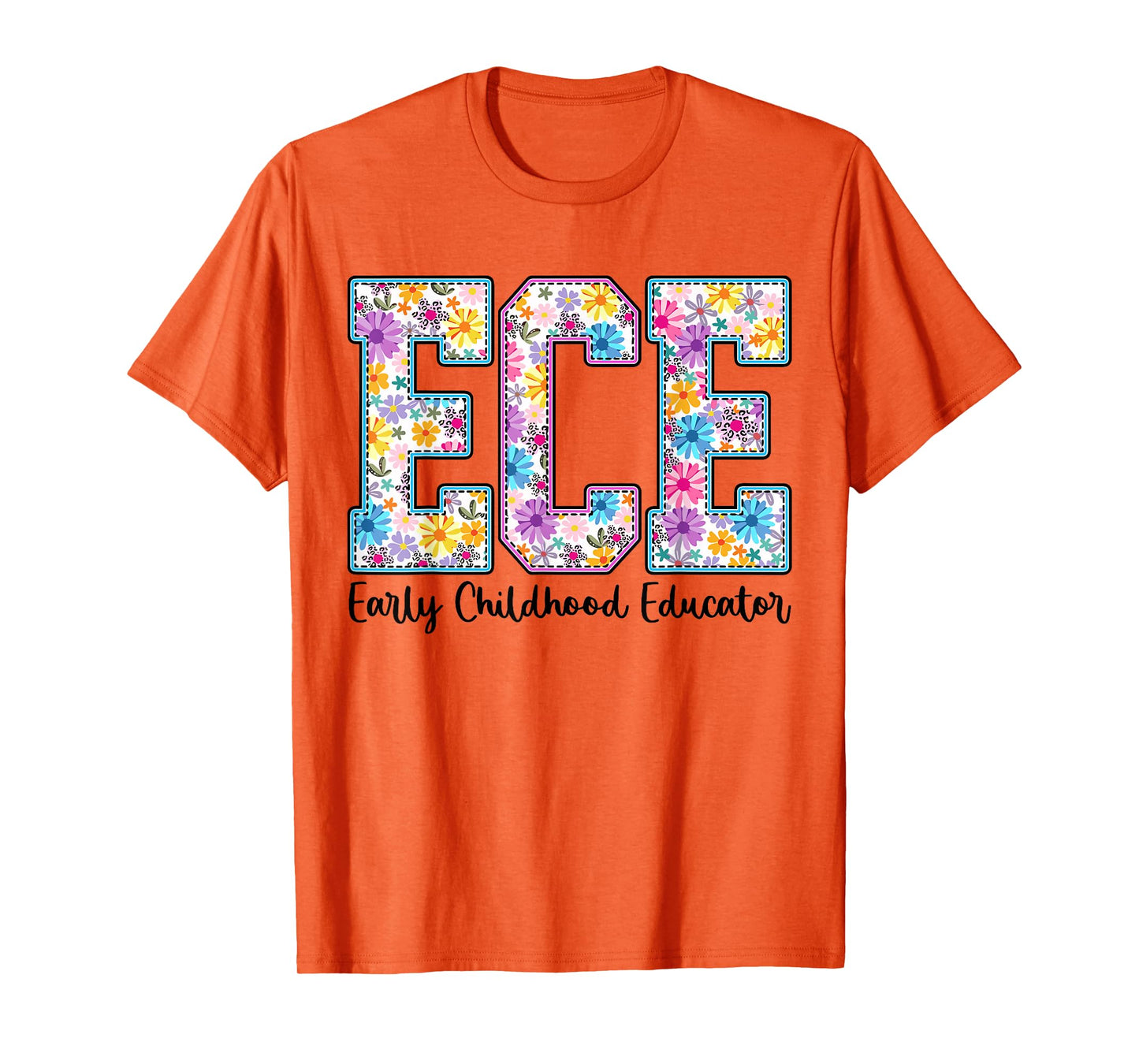 Retro ECE Early Childhood Educator Boho Floral ECE Teacher T-Shirt