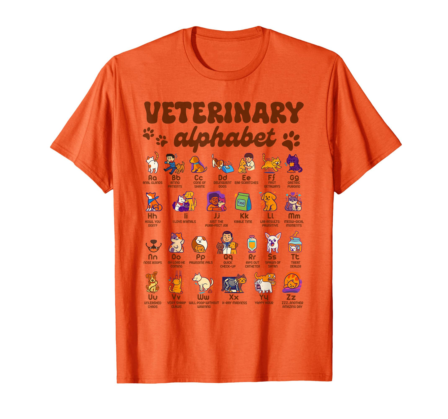 Veterinary Alphabet Vet Tech Veterinarian Animal Dog Cat T-Shirt