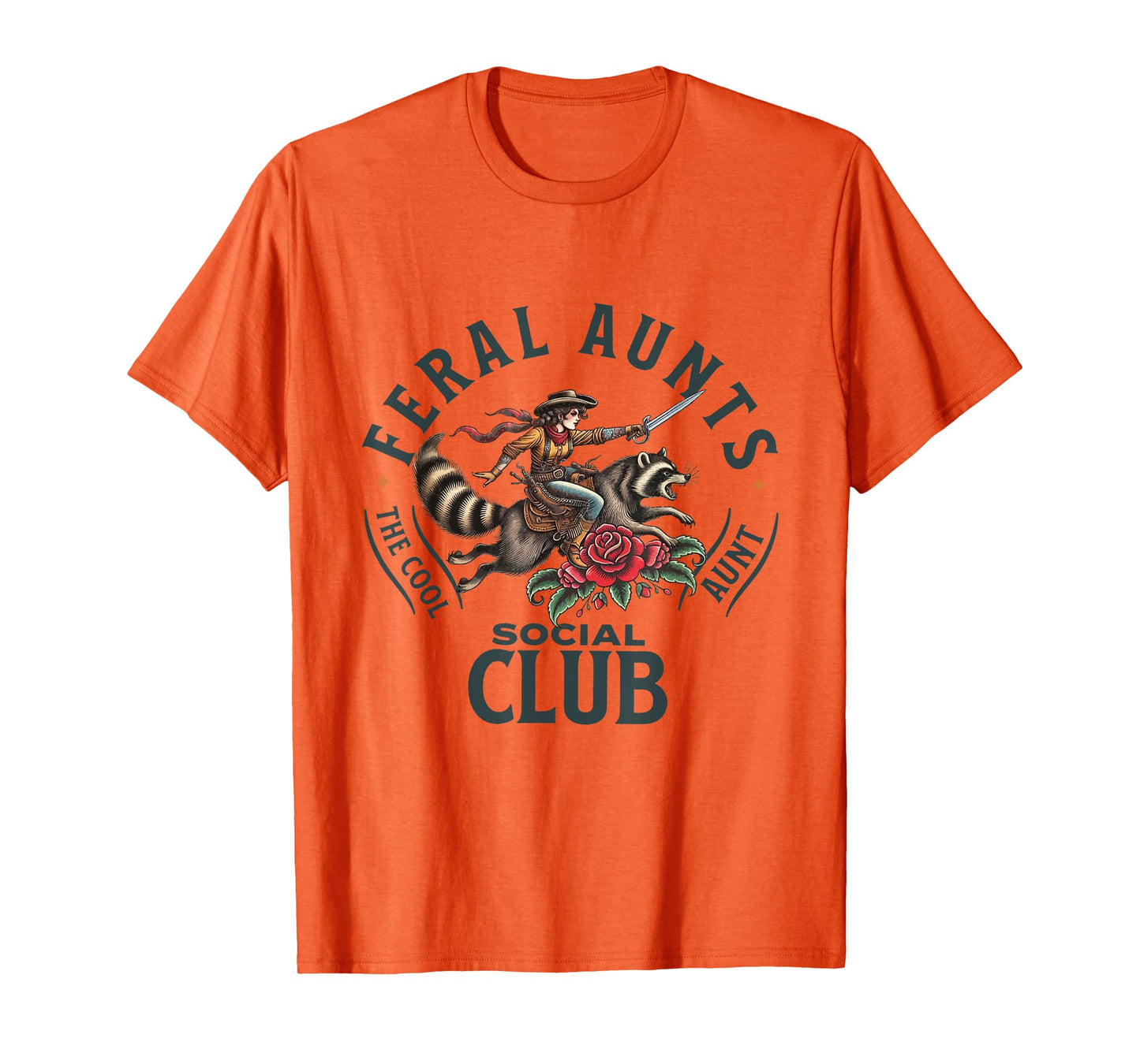 Feral Aunts Social Club The Cool Aunt Pregnancy Raccoon T-Shirt