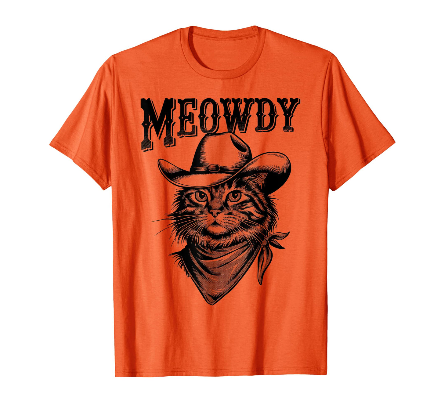 Meowdy Cat Funny Cowboy Western Graphic Cat Lady Cat Dad T-Shirt