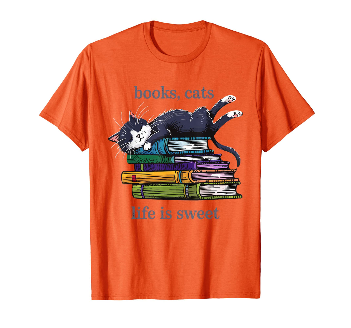 Funny Cats Books Lover Men Women T-Shirt