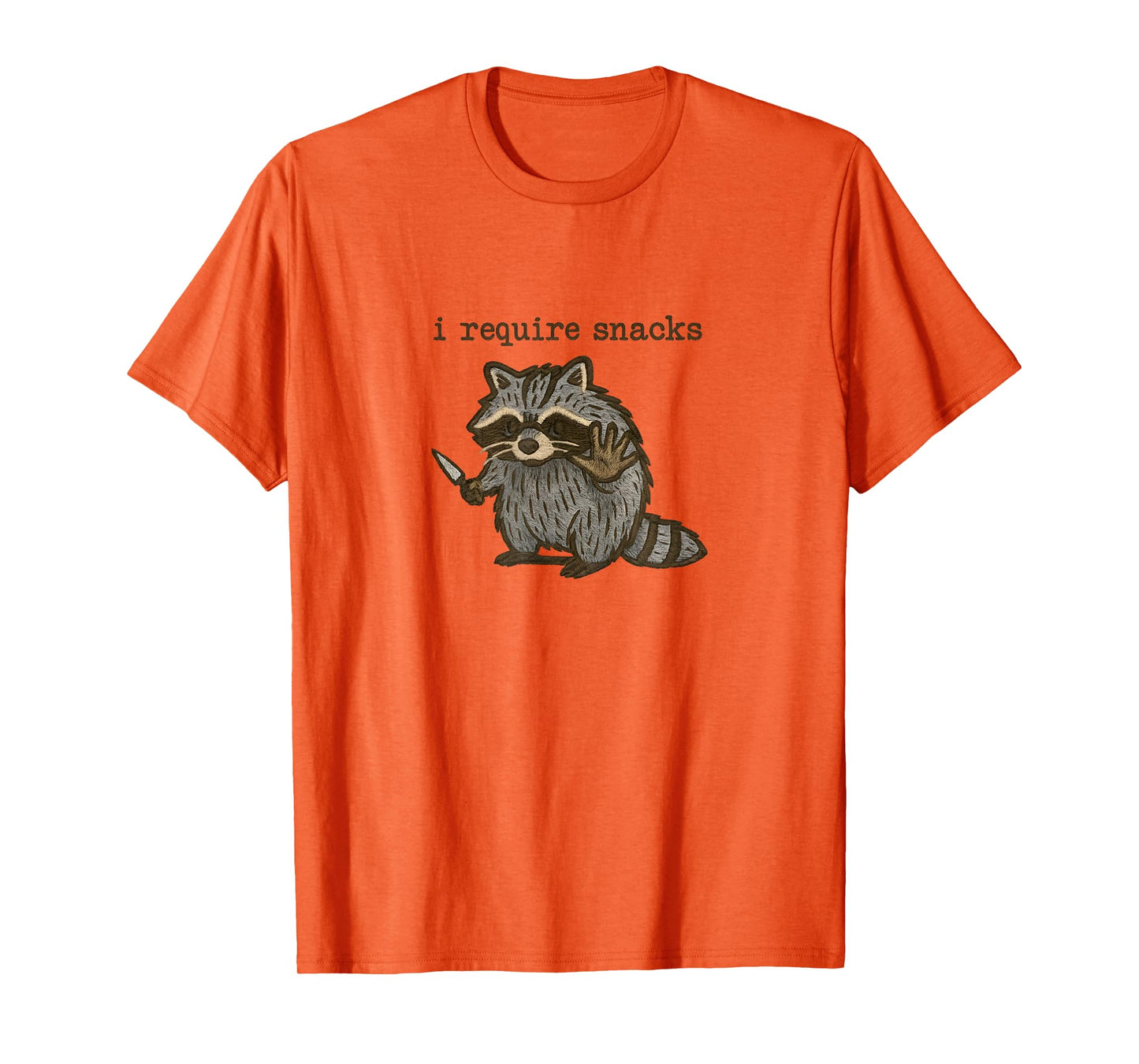 I Require Snacks Raccoon Funny Raccoon Snacks T-Shirt
