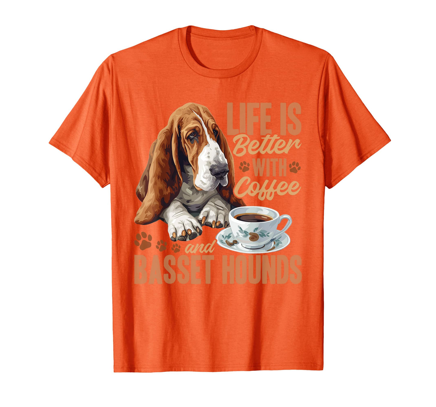 Basset Hound Dog Breed Life is Better with Coffee and a T-Shirt for Men Women Kids