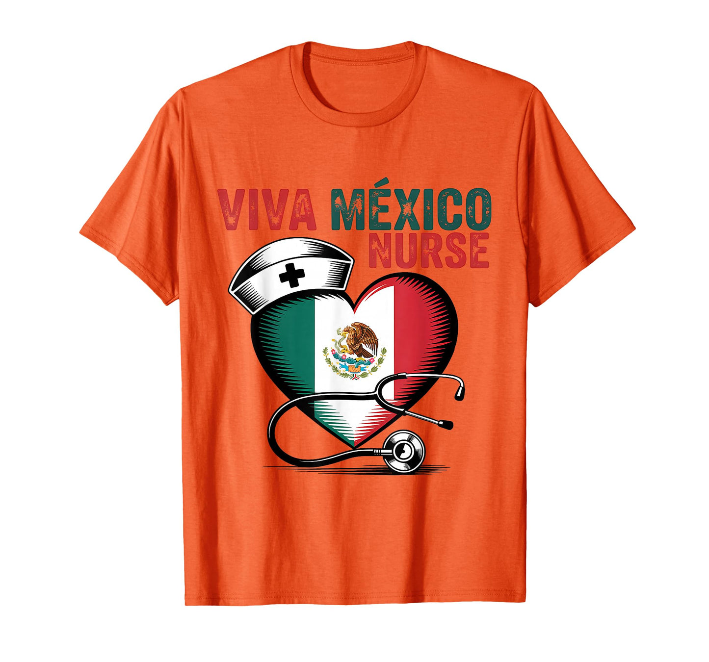 Viva Mexico Nurse Independence Day Mexican Nursing Heart T-Shirt