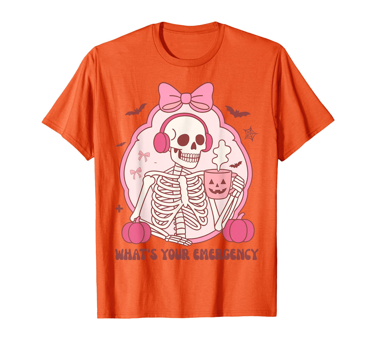 911 Dispatcher Halloween Skeleton What Your Emergency Bow T-Shirt