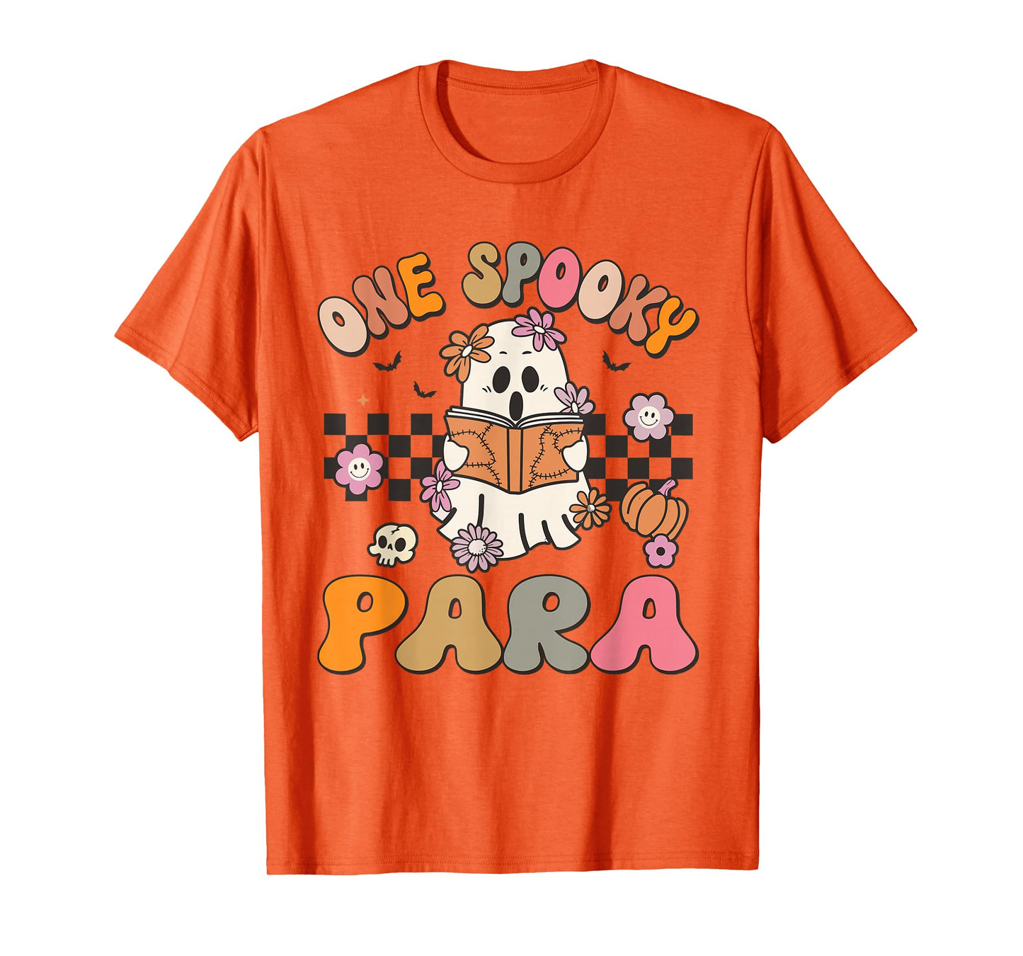 One Spooky Para Retro Ghost Halloween Spooky Season Womens T-Shirt
