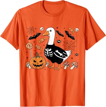Halloween Silly-Goose Spooky Season Honking Jack-O-Lantern T-Shirt