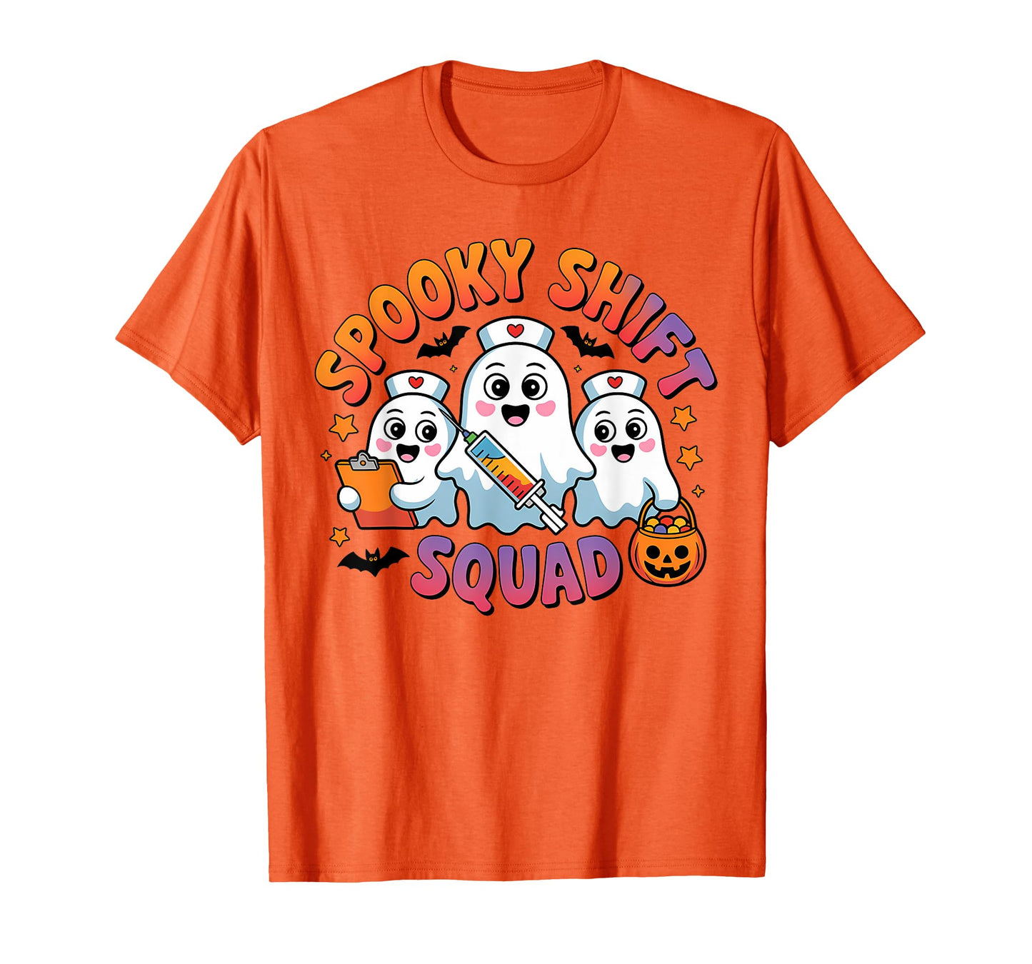 Night Shift Boo Squad Health Worker Halloween Ghost Nurse T-Shirt