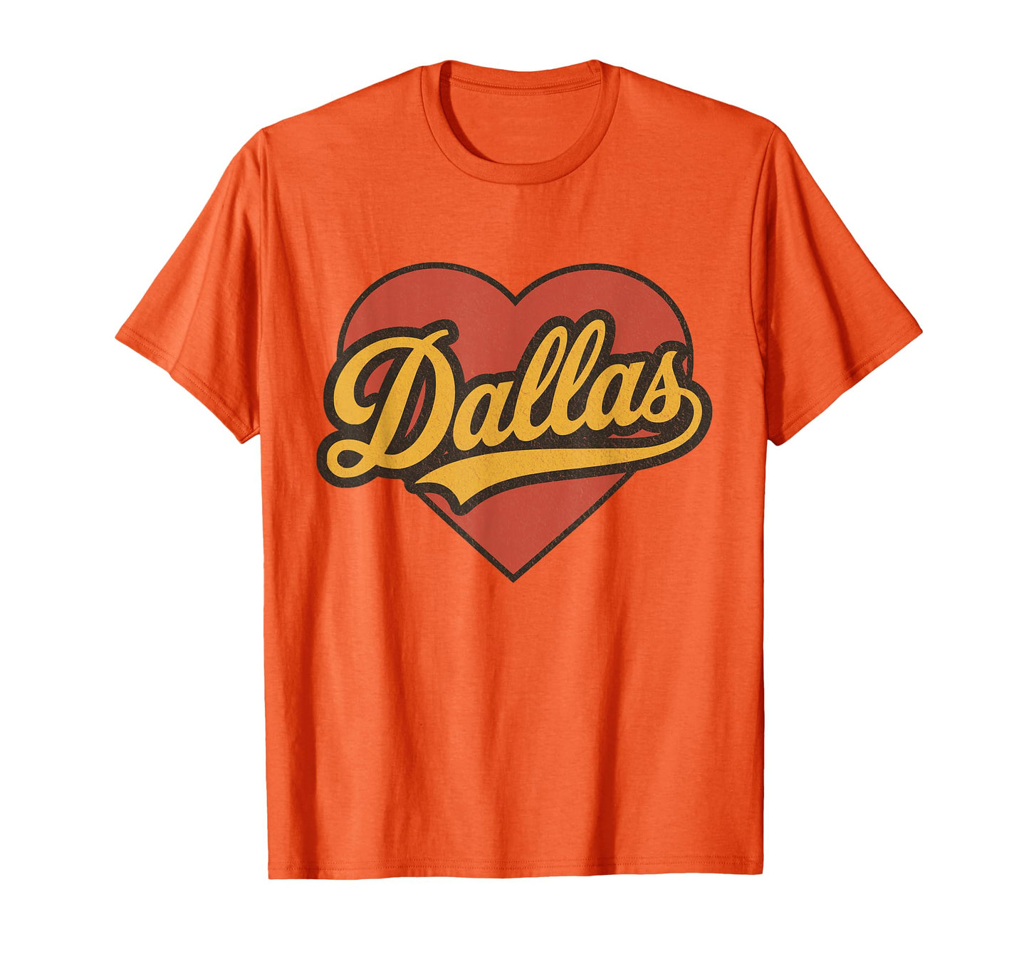 Dallas Throwback Vintage Heart Nostalgic City T-Shirt