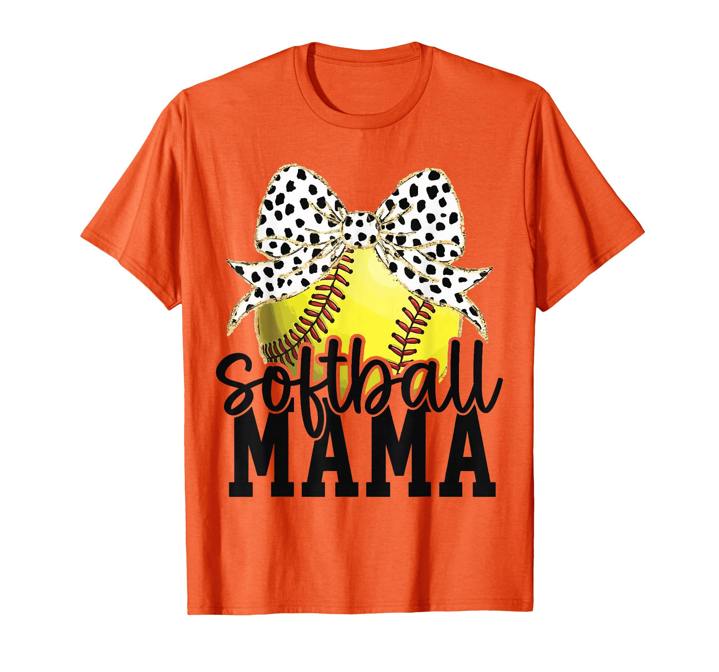 Softball Mom Coquette Bow Baseball Mom Mother's Day T-Shirt