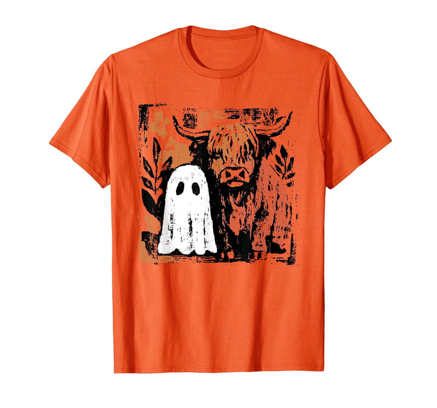 Cute Fall Highland Cow Ghost Halloween Spooky for Men Women T-Shirt