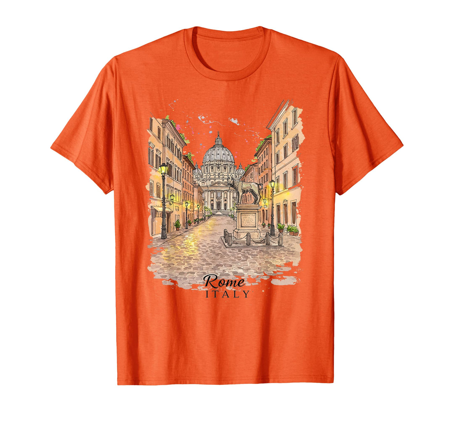 Rome Italy Lovers Art Print Vintage Cityscape Roma Italia T-Shirt