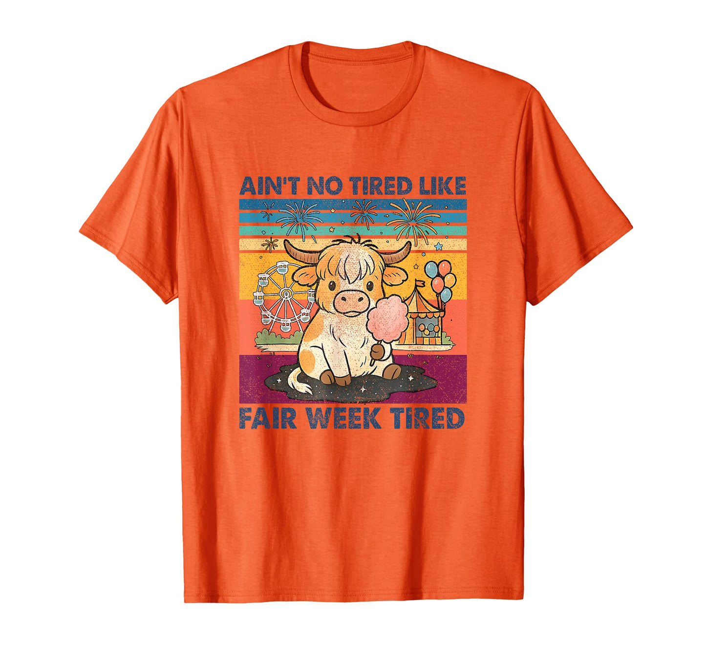 Ain't No Tired Like Fair Week Tired Groovy Farm Animal T-Shirt
