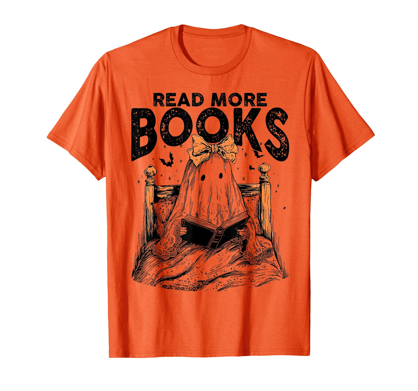 Cute Booooks Ghost Read More Books Funny Teacher Halloween T-Shirt