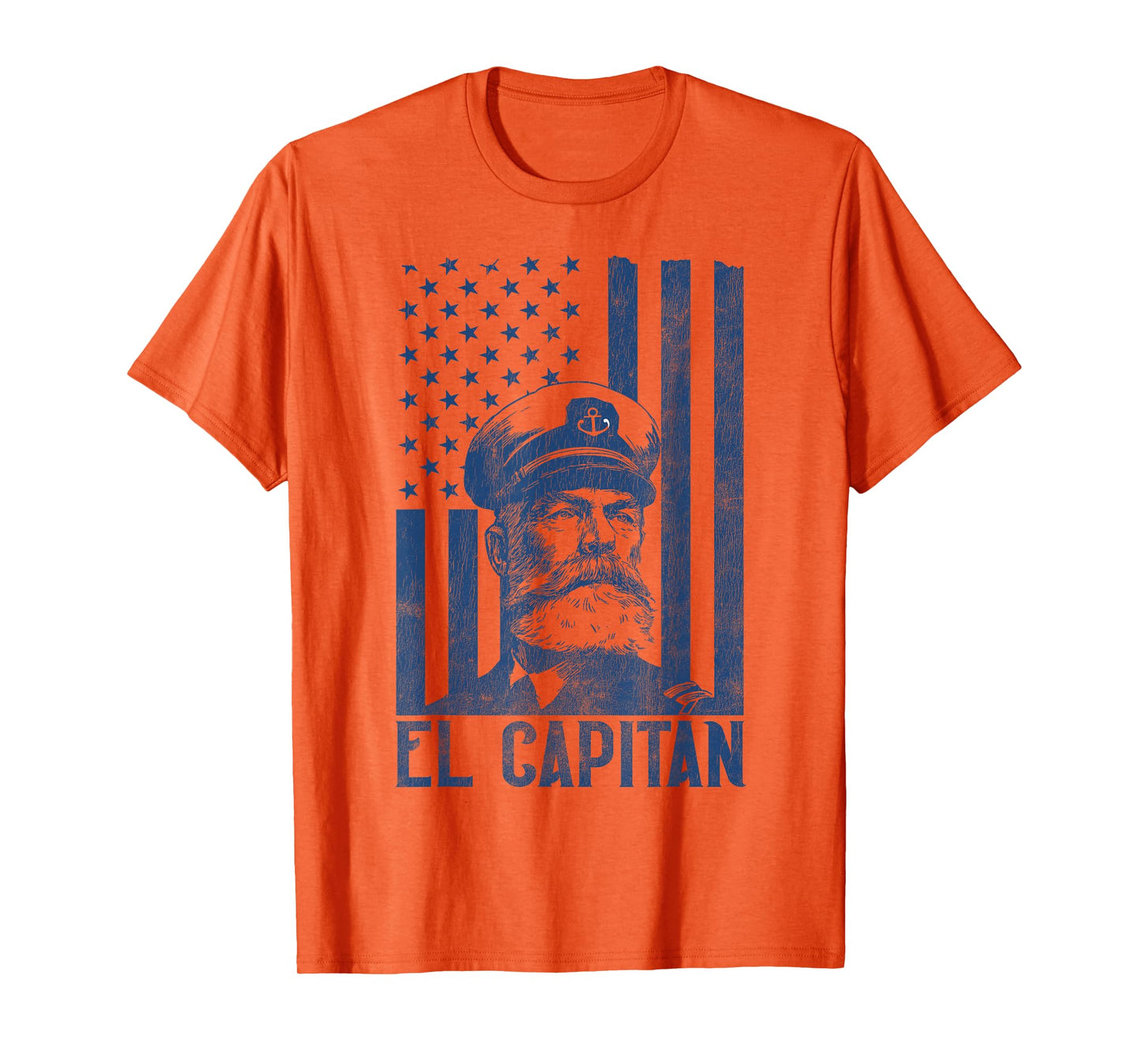 El Capitán Boat Captain American Flag T-Shirt