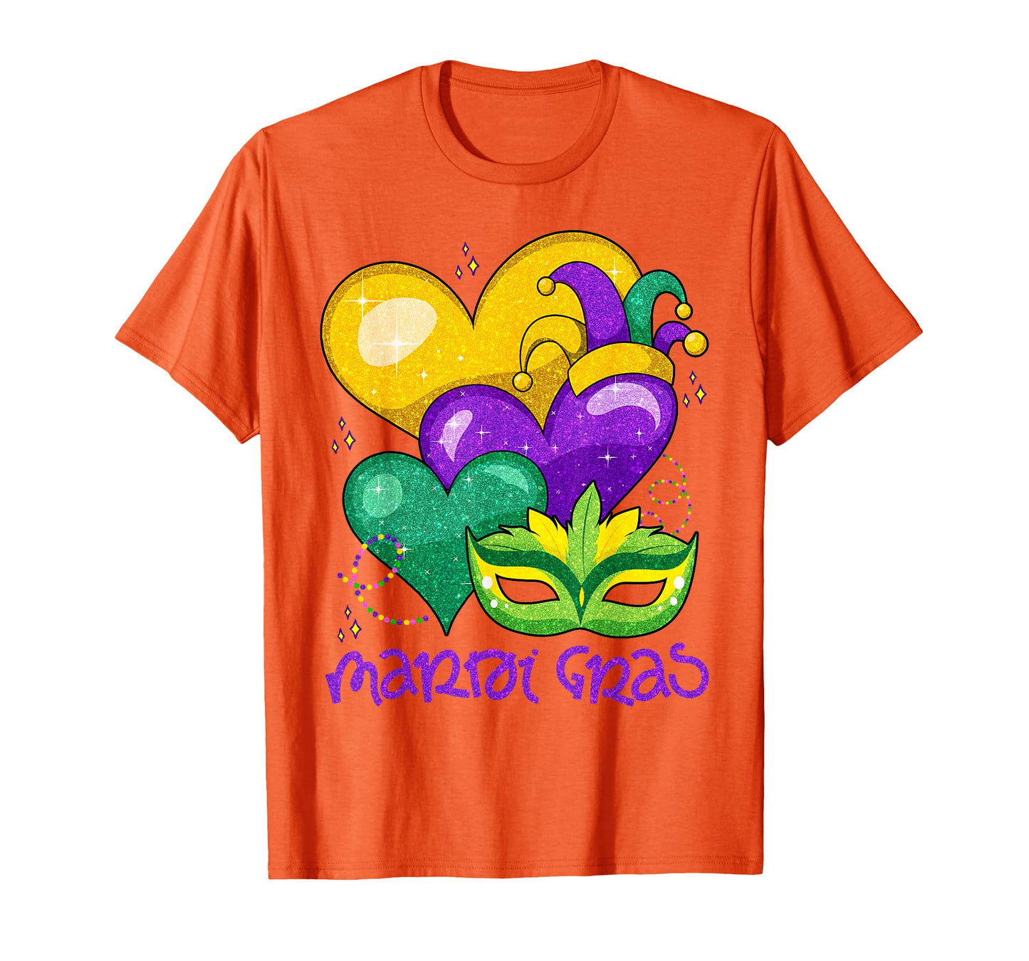 Mardi Gras Hearts Cute Outfit Women Girls Kids Toddler T-Shirt