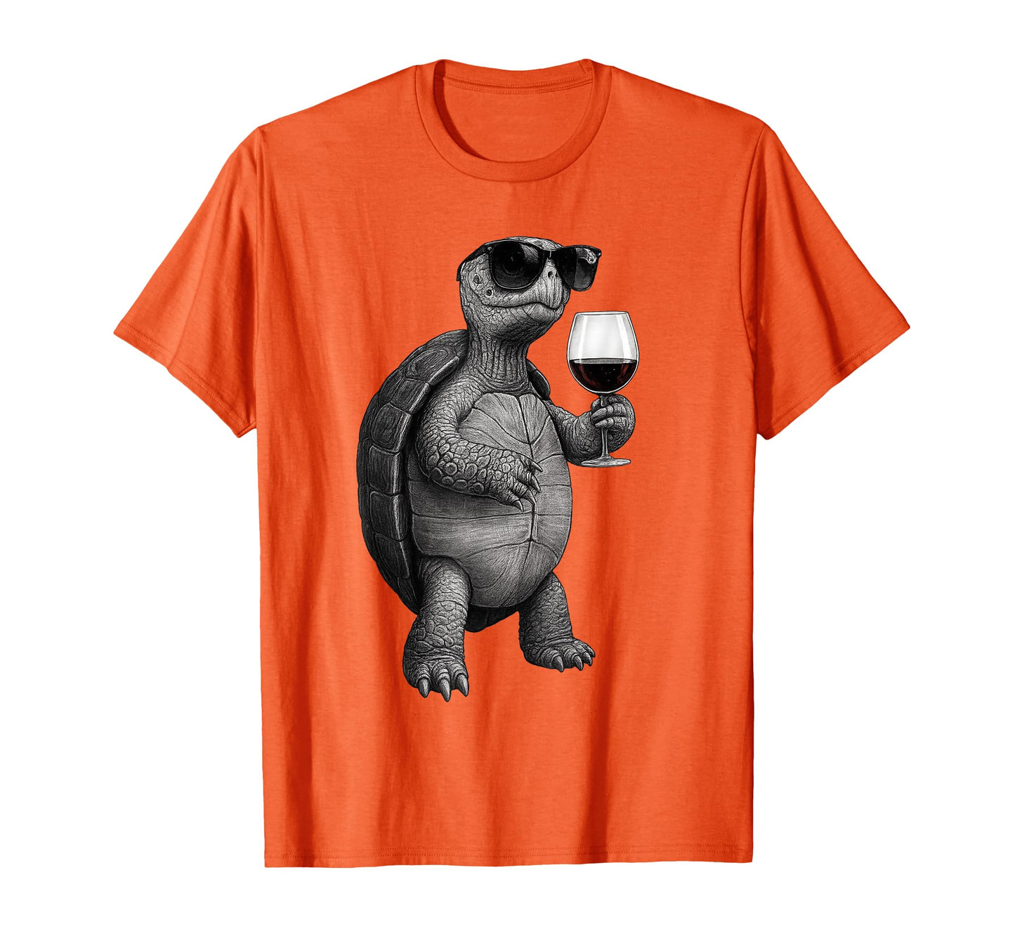 Cool Turtle Drinking Red Wine Art Print T-Shirt