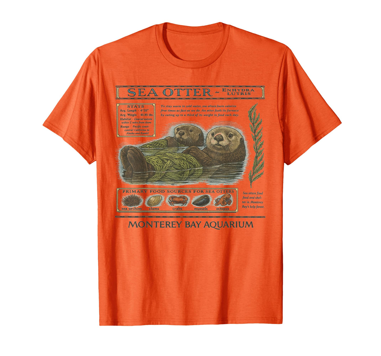 Vintage Sea Otter Lover 90's Aquarium Design T-Shirt
