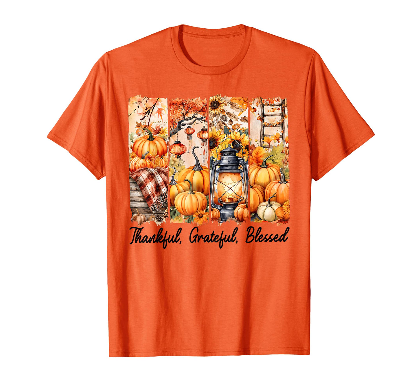 Thankful Grateful Blessed Pumpkin Fall Thanksgiving Autumn T-Shirt