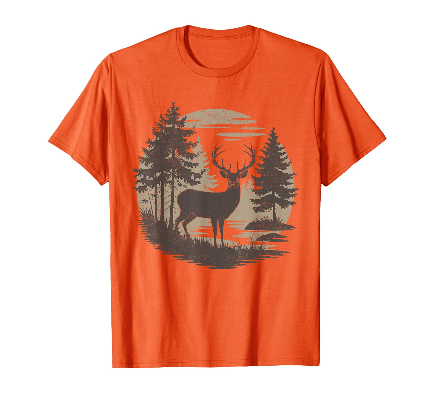 Vintage Forest Deer Graphic Retro Outdoors Wildlife Nature T-Shirt