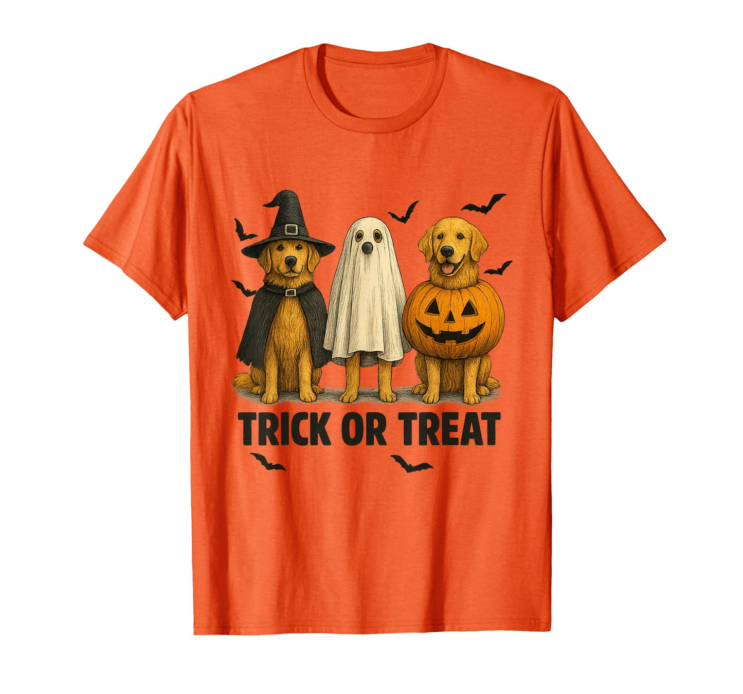 Cute Dog Halloween Costume Golden Retriever Trick or Treat T-Shirt