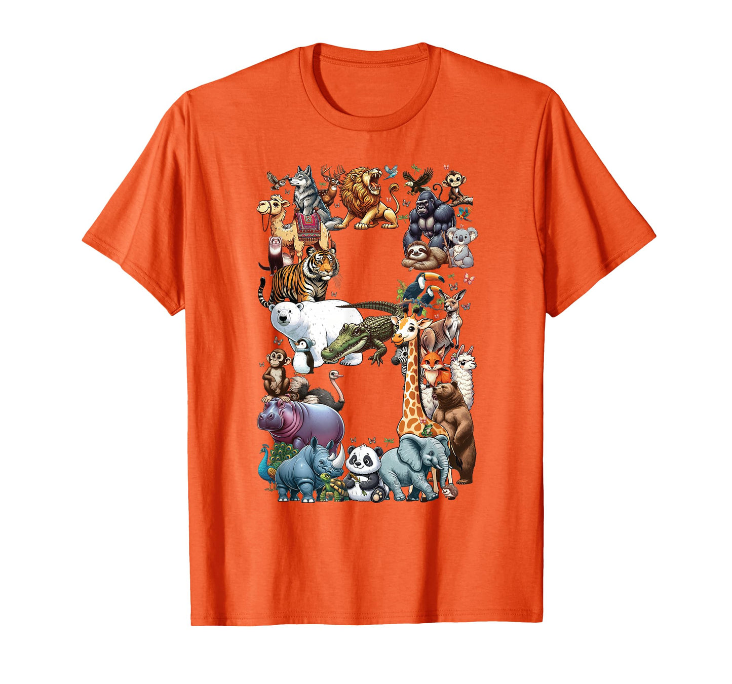 8th Birthday 8 Years Old Zoo Animals Wildlife Safari Jungle T-Shirt