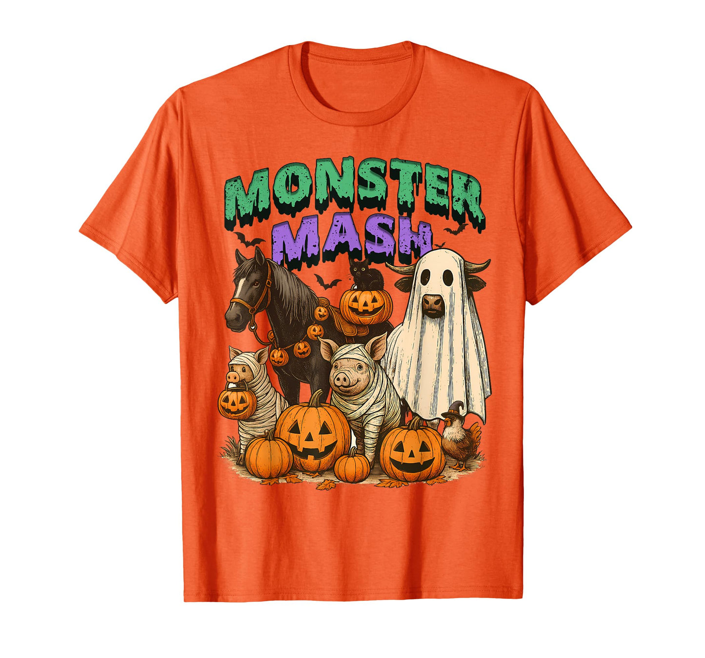 Halloween Spooky Season Boo Pumpkin Heifer Monster A Mash T-Shirt
