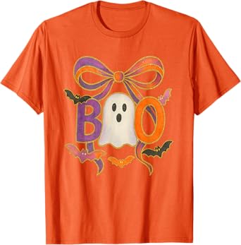 Coquette Boo Cute Ghost Spooky Funny Halloween Men Women Kid T-Shirt