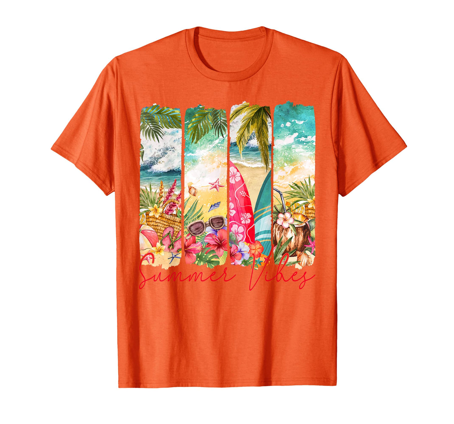 Retro summer vibes beach palm tree summer vacation T-Shirt