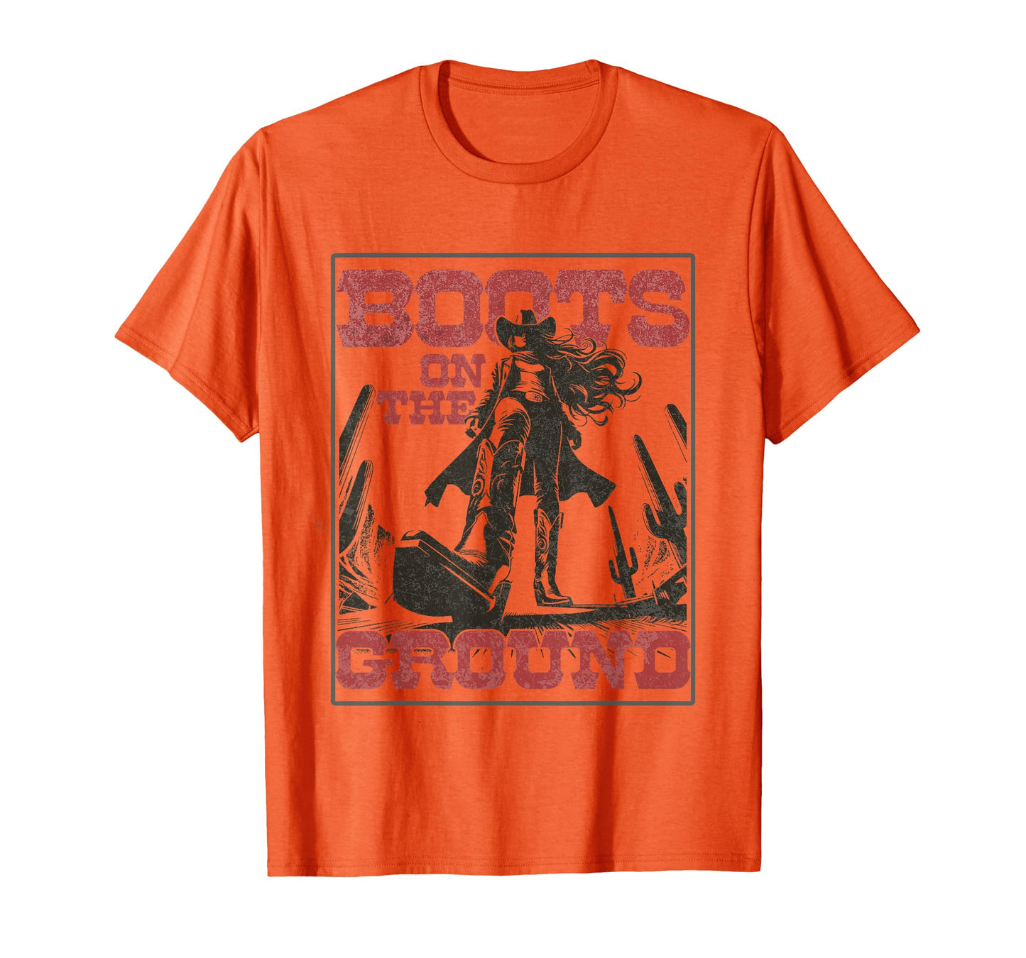 Cowgirl Boots on The Ground Vintage Western T-Shirt