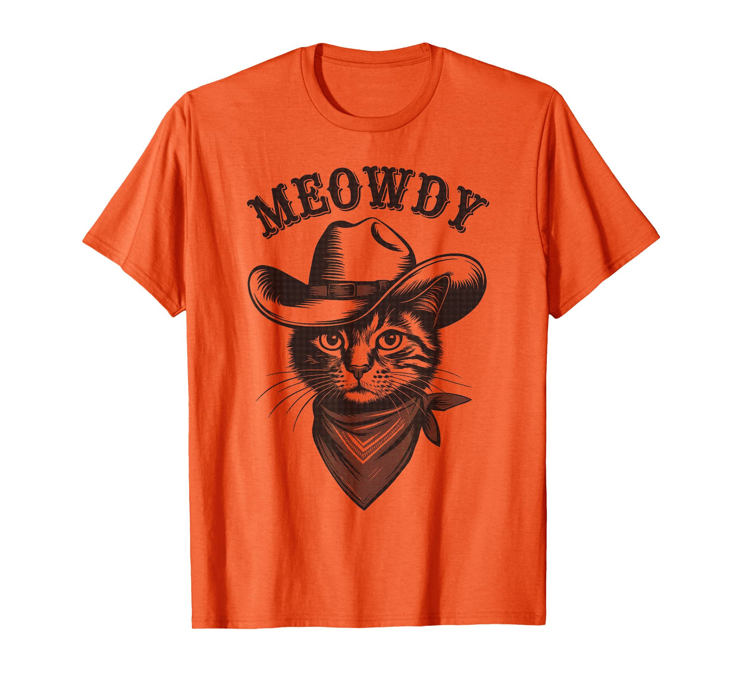 Meowdy Cat Funny Cowboy Western Graphic Cat Lady Cat Dad T-Shirt
