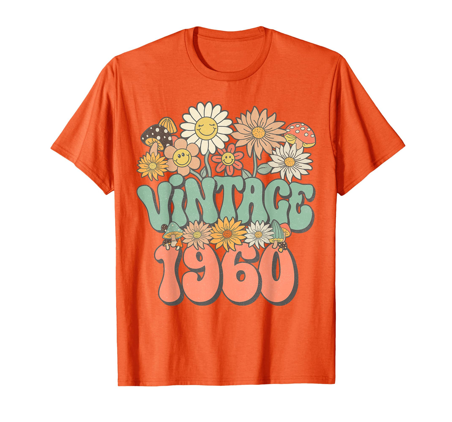 Vintage 1960 Daisy Hippie Groovy Wildflower 65th Birthday T-Shirt