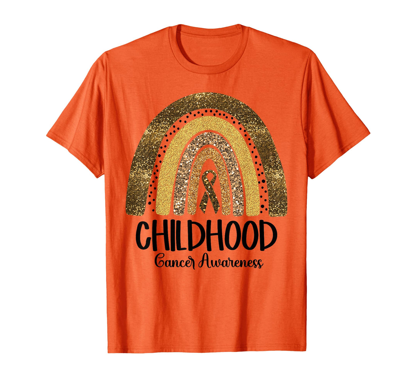Childhood Cancer Awareness Gold Ribbon Rainbow Women Kids T-Shirt