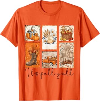 It's Fall Y'all Autumn Pumpkin Season Halloween Thanksgiving T-Shirt