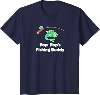 Pop-Pop's Fishing Buddy Grandson or Granddaughter Fish T-Shirt