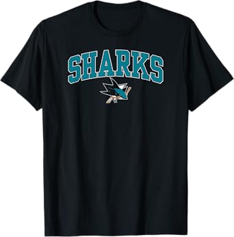 San Jose Sharks Arch Over Black NHL Officially Licensed T-Shirt