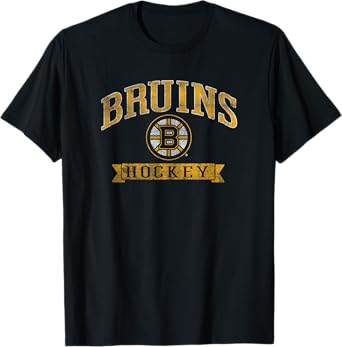Boston Bruins Vintage Hockey Black Officially Licensed T-Shirt
