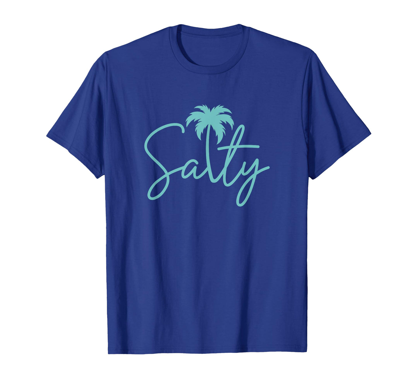 Salty Handwritten Palm Tree Coastal Beach Vibe Men Women T-Shirt
