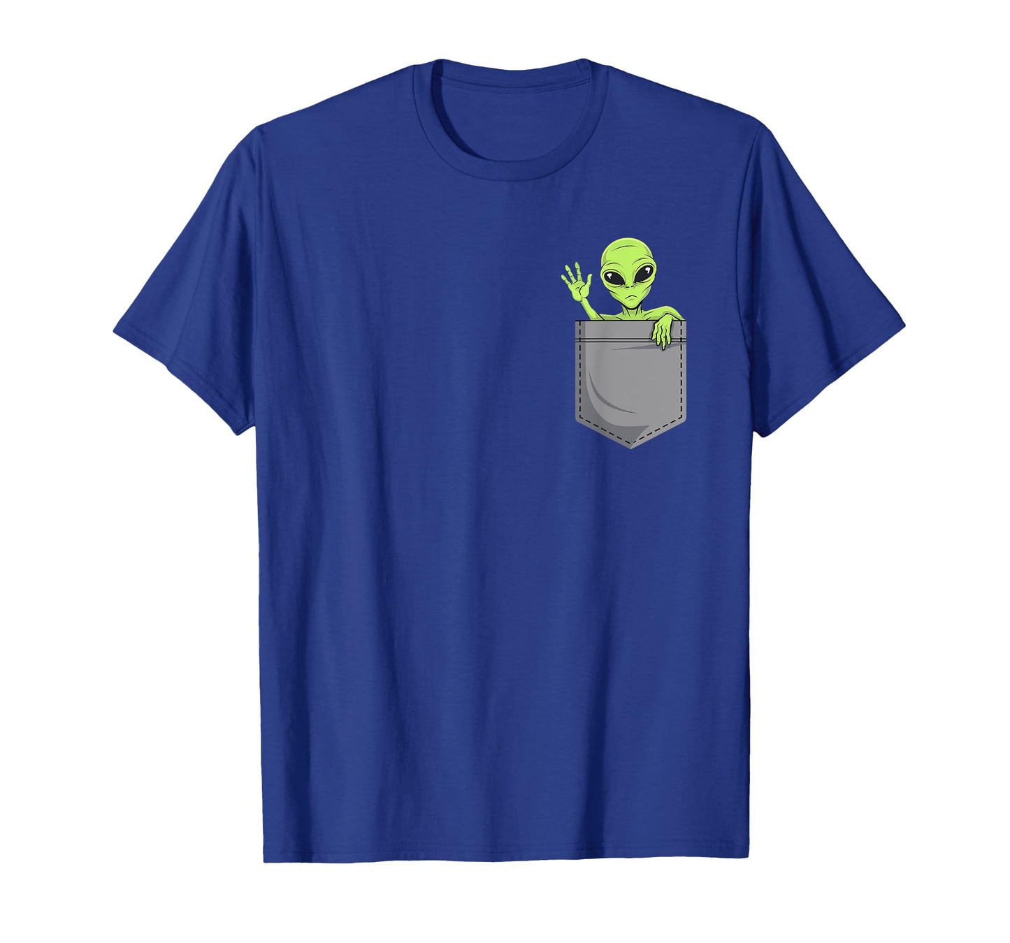 Funny Alien In Pocket Ufo Extraterrestrial Space Pocket T-Shirt