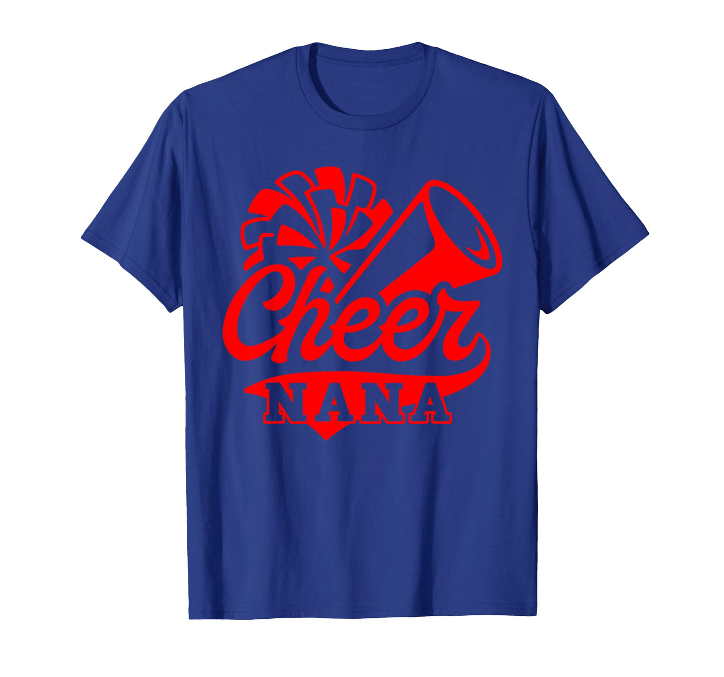 Cheer Nana Biggest Fan Leopard Print Black And Red Pom Pom T-Shirt