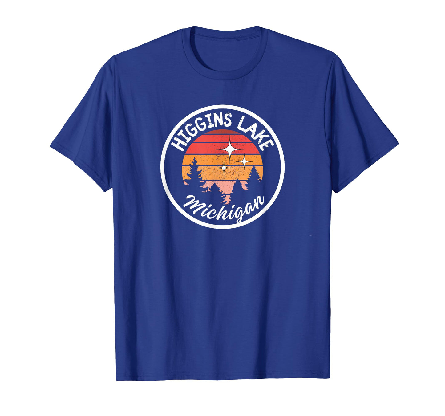 Vintage Higgins Lake Michigan Lake Sunset Up North Souvenir T-Shirt