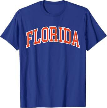 Vintage Florida Men Florida Women Retro Blue Orange FL Tee T-Shirt