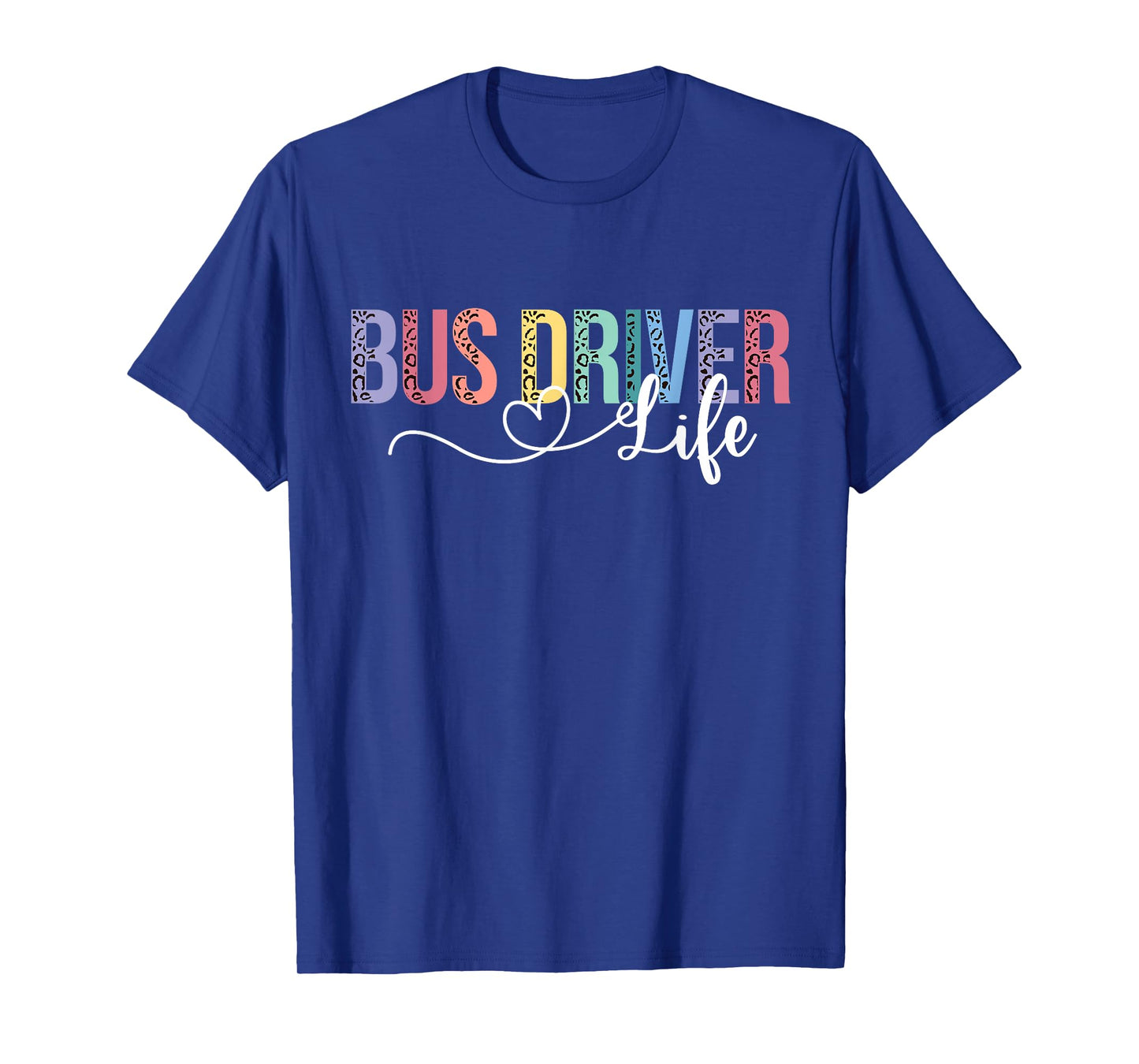 Cute Bus Driver Life Leopard Print Back To School Gift Women T-Shirt