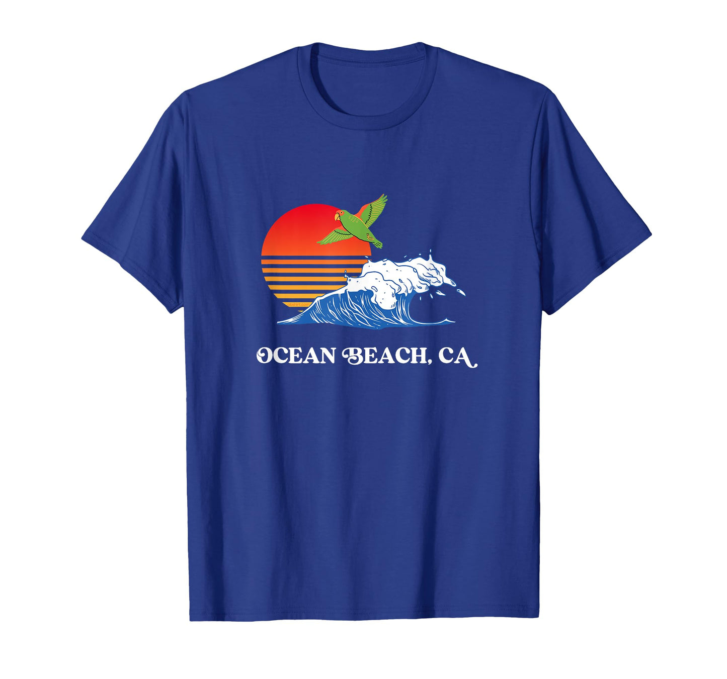 Ocean Beach, San Diego, California Sunset OB Parrot T-Shirt for Men Women Girls Kids